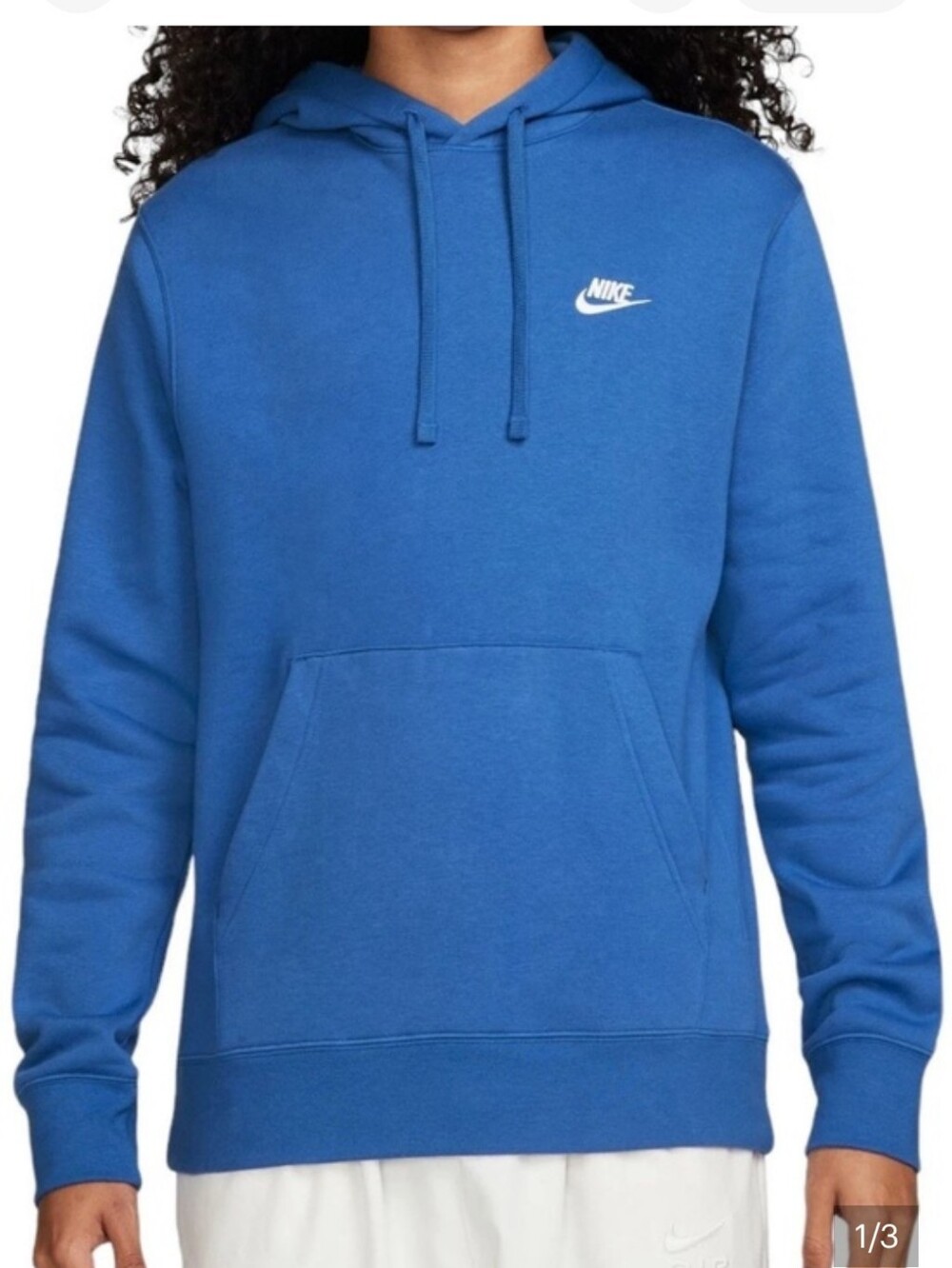 Nike Royal Blue Pullover Hoodie with White Swoosh